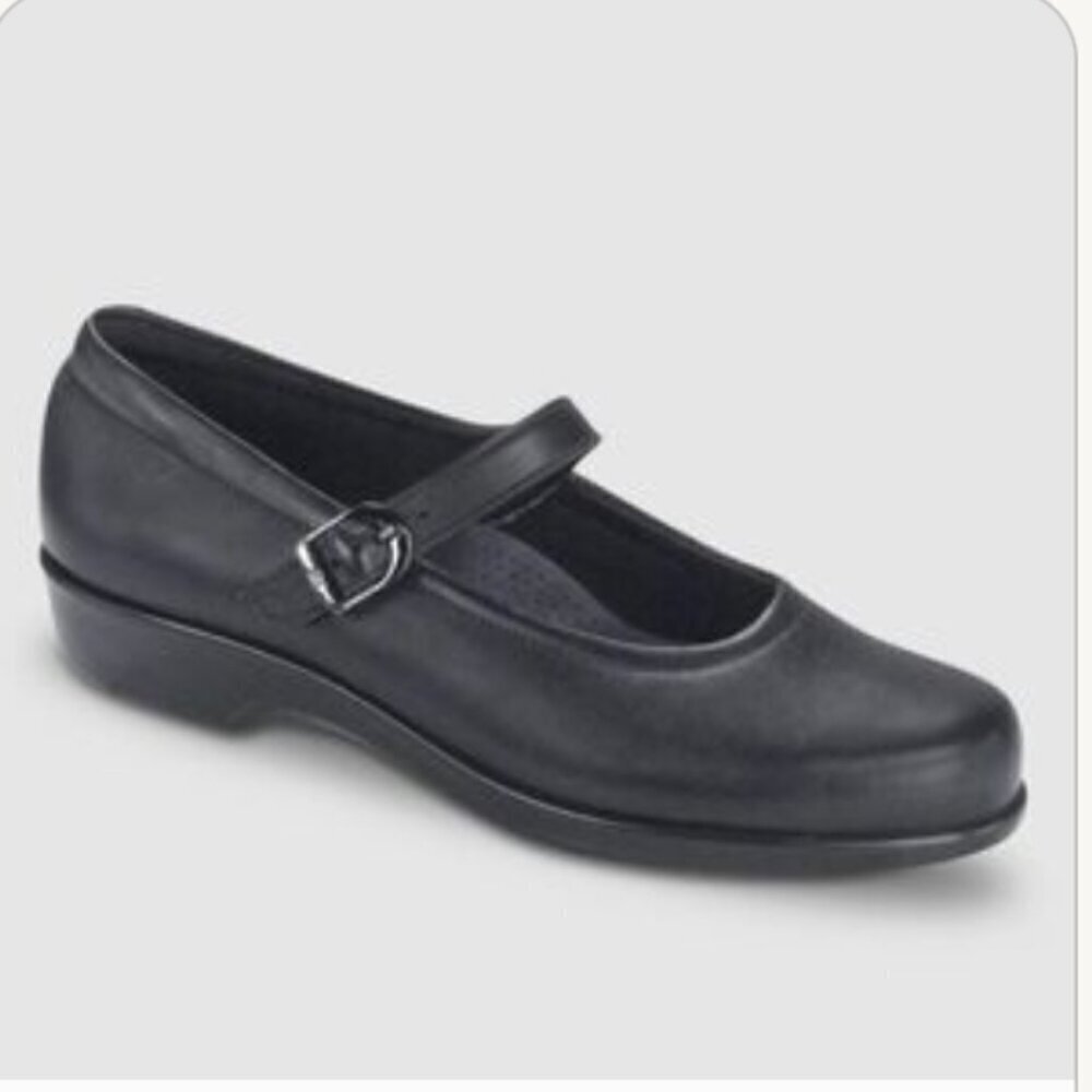 SAS SZ 8.5 S NWOT Black Comfort Leather Maria Mary Jane Ballet Flats Classic